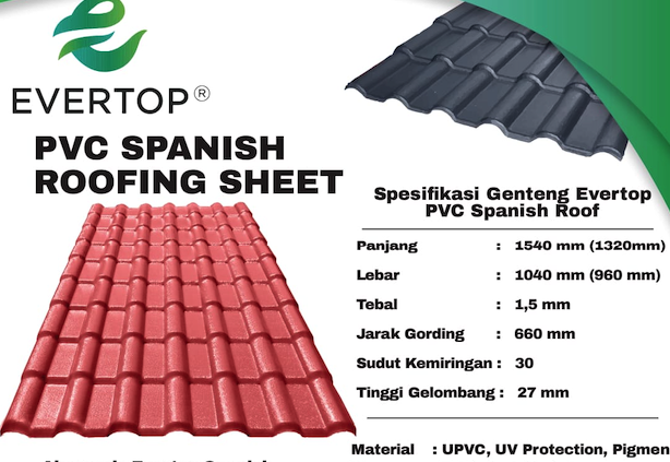 ASA PVC Spanish Roofing Sheet & Aksesoris